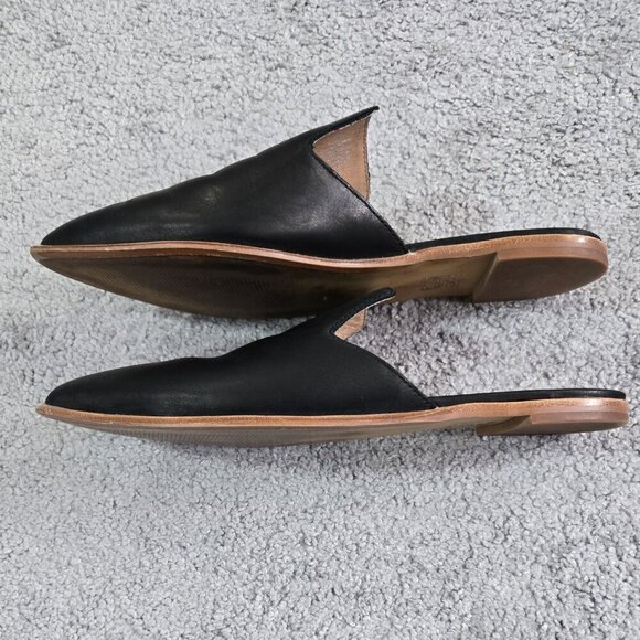 Madewell The Gemma Mule in Leather Black Slip On Flats Capsule G8388 - Picture 9 of 13